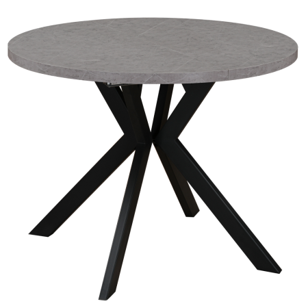 Bucatarie - Masă de sufragerie extensibilă, beton deschis/negru, 100-250x75,5 cm, LUKOS