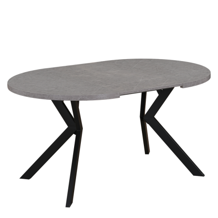 Masă de sufragerie extensibilă, beton deschis/negru, 100-250x75,5 cm, LUKOS [5]