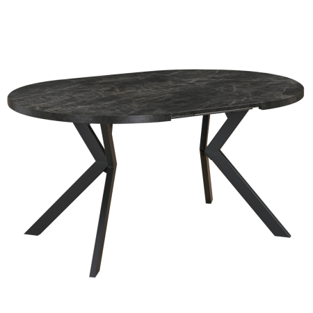 Masă de sufragerie extensibilă, beton închis/negru, 100-250x75,5 cm, LUKOS [3]