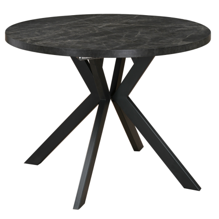 Bucatarie - Masă de sufragerie extensibilă, beton închis/negru, 100-250x75,5 cm, LUKOS