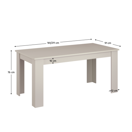 Masă de sufragerie extensibilă, caşmir, 160-210x91 cm, KAROS [1]