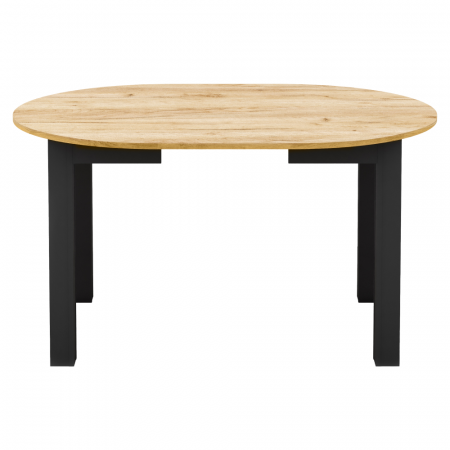 Masă de sufragerie extensibilă, stejar craft auriu/negru, 103-142x76 cm, HARRY [2]
