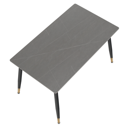 Masa de sufragerie, gri marmură/neagră/aur, 121x71 cm, FLORENC TIP 1 [15]