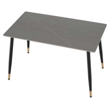 Masa de sufragerie, gri marmură/neagră/aur, 121x71 cm, FLORENC TIP 1 [14]