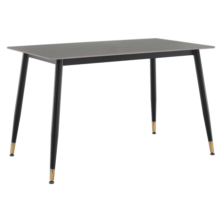 Mese bucatarie /dining - Masa de sufragerie, gri marmură/neagră/aur, 121x71 cm, FLORENC TIP 1