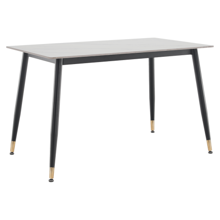 Mese bucatarie /dining - Masa de sufragerie, marmură albă/neagră/aur, 121x71 cm, FLORENC TIP 1