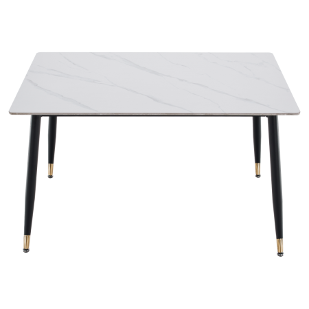 Masa de sufragerie, marmură albă/neagră/aur, 121x71 cm, FLORENC TIP 1 [1]