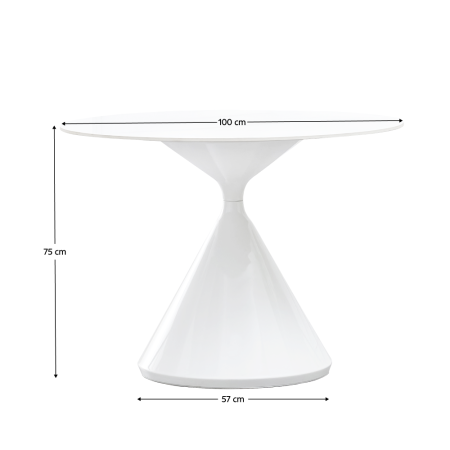 Masă de sufragerie, marmură deschisă/albă, diametru 100 cm, VALER TYP 2 [3]