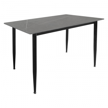 Mese sufragerie/dining - Masa de sufragerie, marmură gri/neagră, 121x71 cm, FLORENC TIP 1