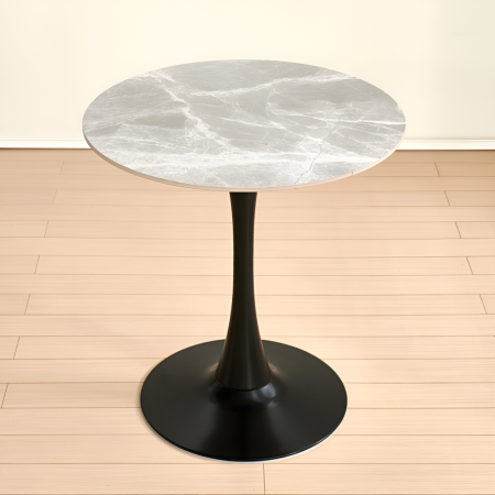 Masă de sufragerie, marmură gri/negru, diametru 90 cm, LORIAN TYP 1 [3]