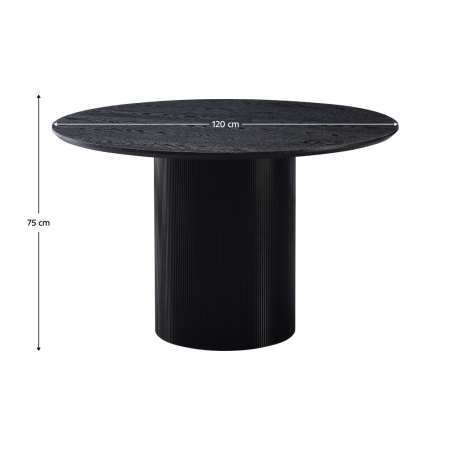 Masă de sufragerie, neagră, diametru 120 cm, MAHIR TIP 2 [3]