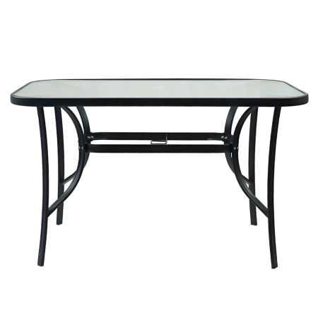 Masă de sufragerie, oţel negru/sticlă securizată, DEMAT NEW [0]