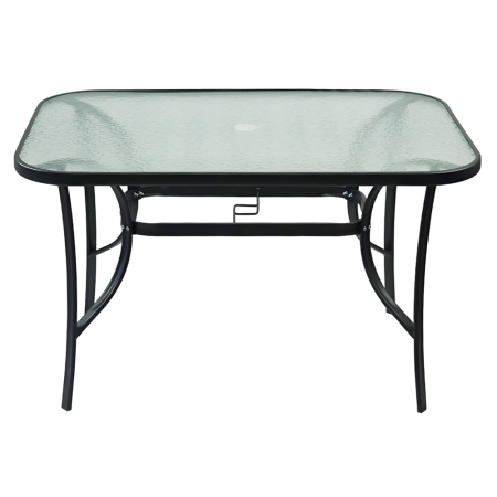 Masă de sufragerie, oţel negru/sticlă securizată, DEMAT NEW [1]