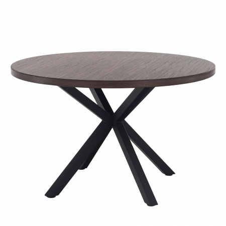 Mese bucatarie /dining - Masă de sufragerie, stejar închis / negru, diametru 120 cm, MEDOR