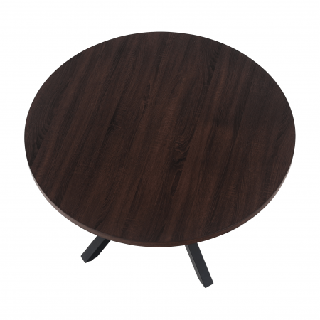 Masă de sufragerie, stejar închis / negru, diametru 120 cm, MEDOR [1]