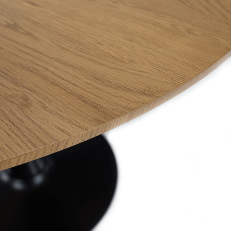 Masă de sufragerie, stejar/negru, diametru 110 cm, REVENTON NEW [5]
