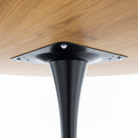Masă de sufragerie, stejar/negru, diametru 110 cm, REVENTON NEW [7]