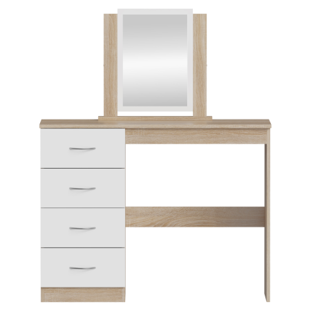 Masă de toaletă, stejar sonoma/alb, KLEVIS [2]