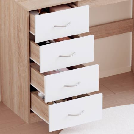 Masă de toaletă, stejar sonoma/alb, KLEVIS [9]