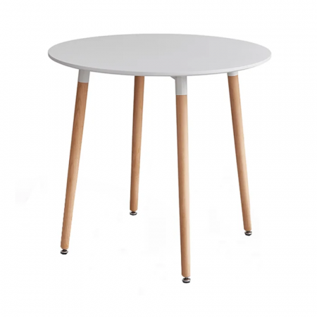 Mese bucatarie /dining - Masă dining, alb/fag, diametru 60 cm, ELCAN NEW TYP 1
