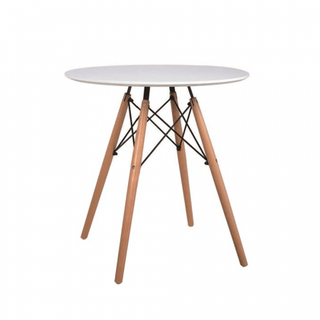 Mese bucatarie /dining - Masă dining, alb/fag, diametru 60 cm, GAMIN NEW 60
