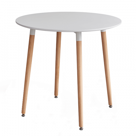 Mese bucatarie /dining - Masă dining, alb/fag, diametru 80 cm, ELCAN NEW
