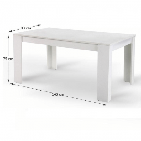Masă dining, albă, 140x80 cm, TOMY NEW [2]