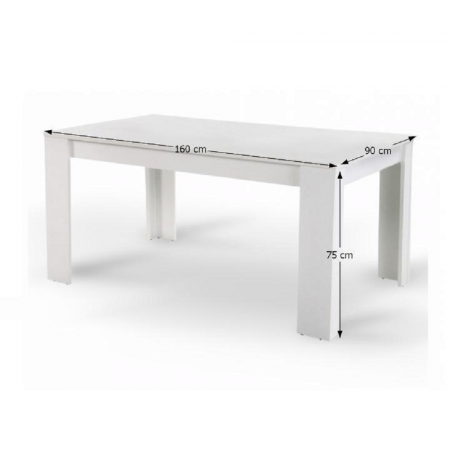 Masă dining, albă, 160x90 cm, TOMY NEW [2]