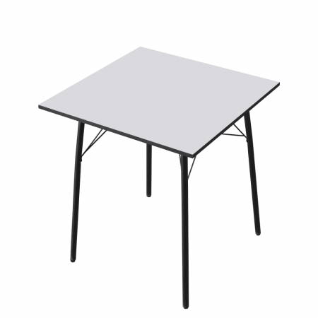 Masă dining, albă / neagră, 70x70x75 cm, NALAK TIP 1 [3]
