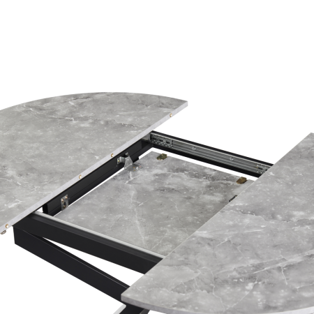 Masă dining extensibilă, beton/neagră, 120x120-160x75 cm, ABERO TIP 2 [7]