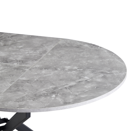 Masă dining extensibilă, beton/neagră, 120x120-160x75 cm, ABERO TIP 2 [5]