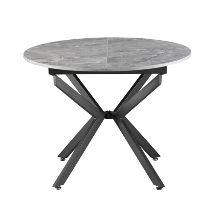 Masă dining extensibilă, beton/neagră, 120x120-160x75 cm, ABERO TIP 2 [1]