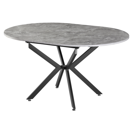 Masă dining extensibilă, beton/neagră, 120x120-160x75 cm, ABERO TIP 2 [3]