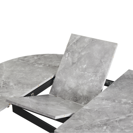 Masă dining extensibilă, beton/neagră, 120x120-160x75 cm, ABERO TIP 2 [6]