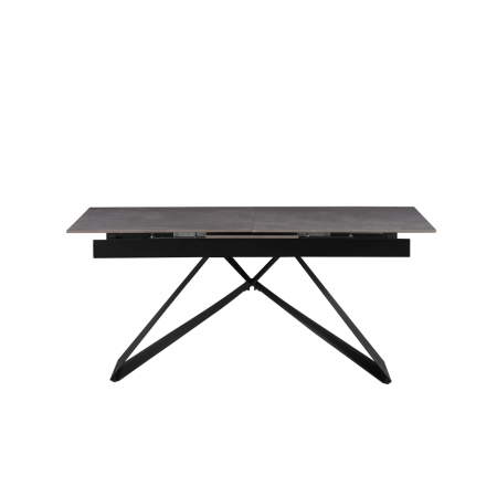 Masă dining extensibilă, beton/neagră, 160-200x90 cm, MAJED [4]