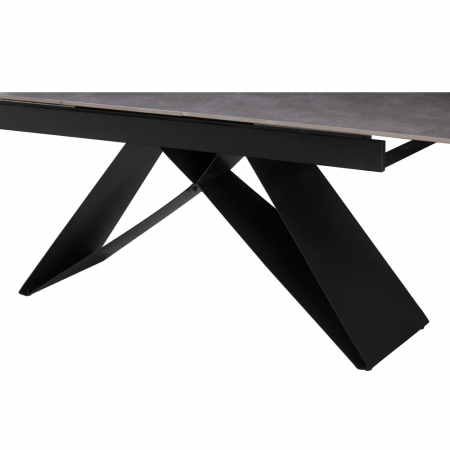 Masă dining extensibilă, beton/neagră, 160-200x90 cm, MAJED [7]