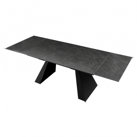 Masă dining extensibilă, grafit/neagră, 160-240x90 cm, SALAL [7]