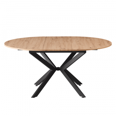 Masă dining extensibilă, stejar artisan / neagră, 120x120-160x75 cm, ABERO TIP 2 [2]