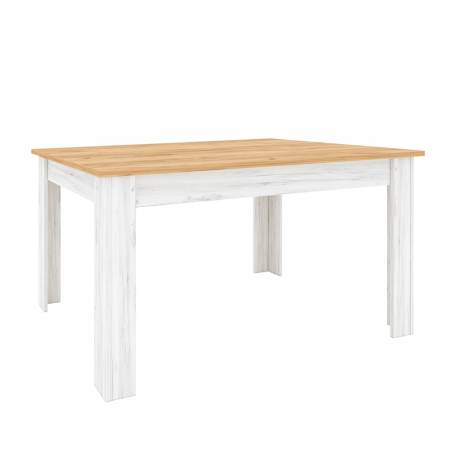 Mese bucatarie /dining - Masă dining extensibilă, stejar craft auriu / stejar craft alb, 135-184x86 cm, SUDBURY