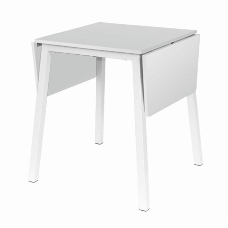 Masă dining, MDF folie/metal, alb, 60-120x60 cm, MAURO [1]