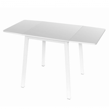 Mese bucatarie /dining - Masă dining, MDF folie/metal, alb, 60-120x60 cm, MAURO