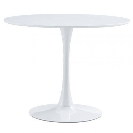Mese bucatarie /dining - Masă dining, rundă, alb mat, diametru 110 cm, REVENTON NEW