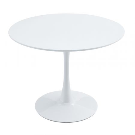 Masă dining, rundă, alb mat, diametru 110 cm, REVENTON NEW [1]