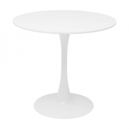 Mese bucatarie /dining - Masă dining, rundă, alb mat, diametru 80 cm, REVENTON NEW