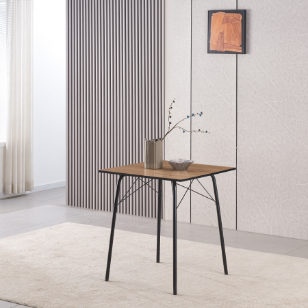 Masă dining, stejar artisan / neagră, 70x70x75 cm, NALAK TIP 1 [5]