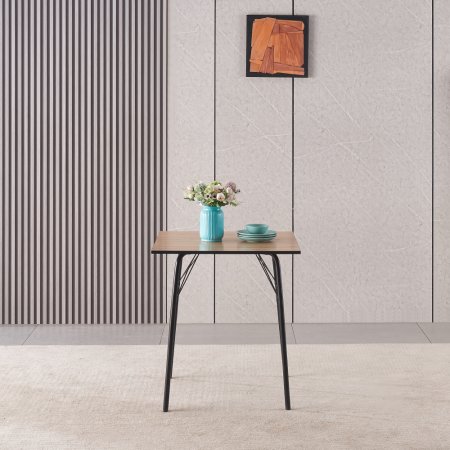 Masă dining, stejar artisan / neagră, 70x70x75 cm, NALAK TIP 1 [6]