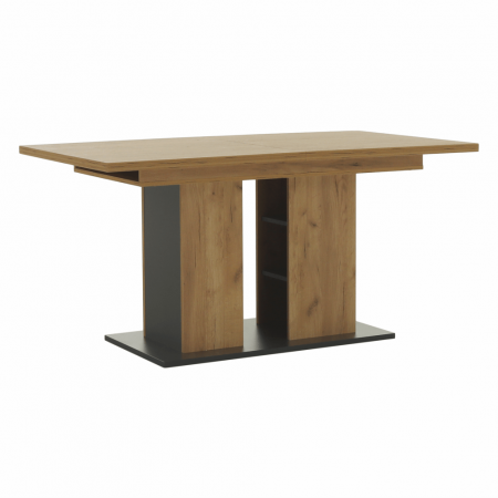 Bucatarie - Masă dining, stejar craft auriu / grafit gri, 155-204x86 cm, FIDEL