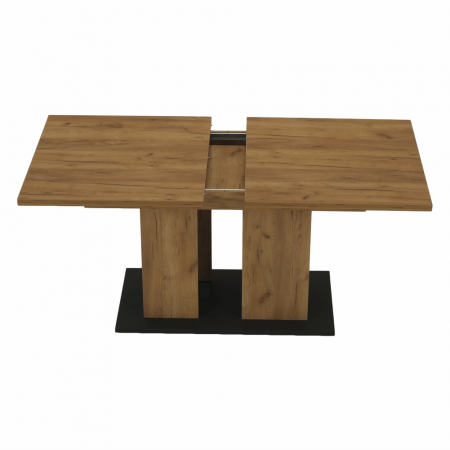Masă dining, stejar craft auriu / grafit gri, 155-204x86 cm, FIDEL [17]