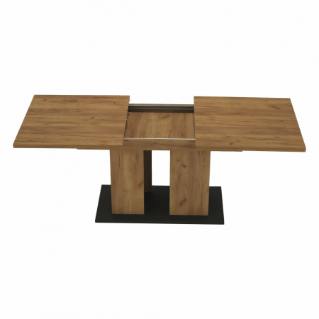 Masă dining, stejar craft auriu / grafit gri, 155-204x86 cm, FIDEL [14]