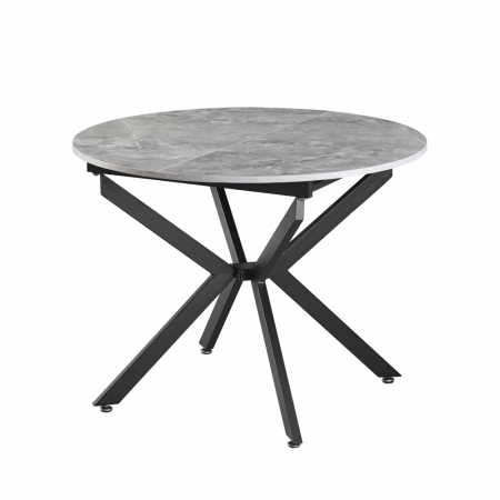 Bucatarie - Masă extensibilă de dining, beton/neagră, 100x100-140x75 cm, ABERO TIP 1